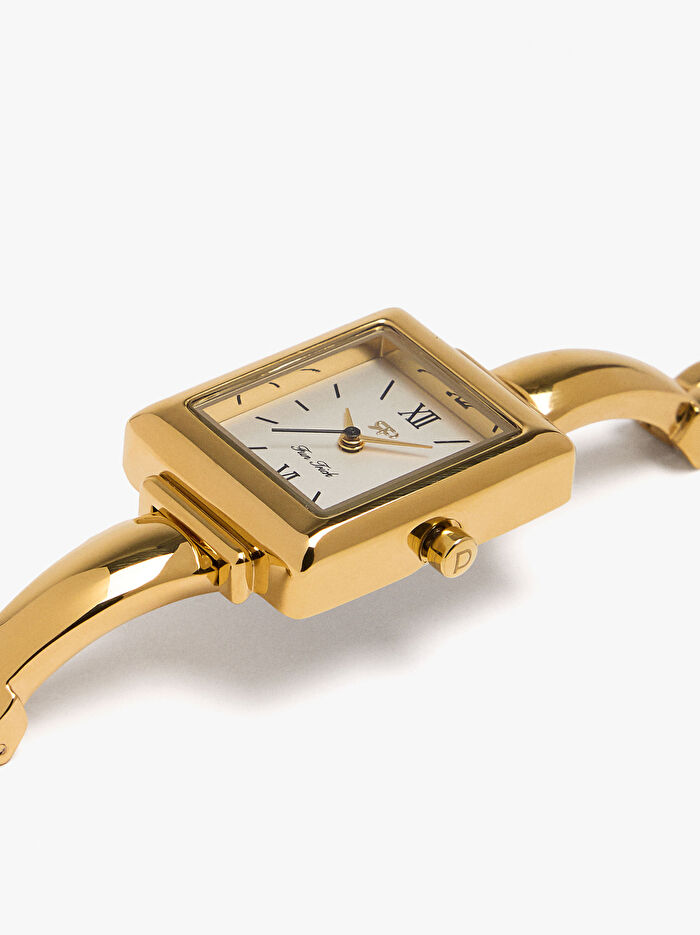 Paslanmaz Çelik Kordonlu Kare Saat