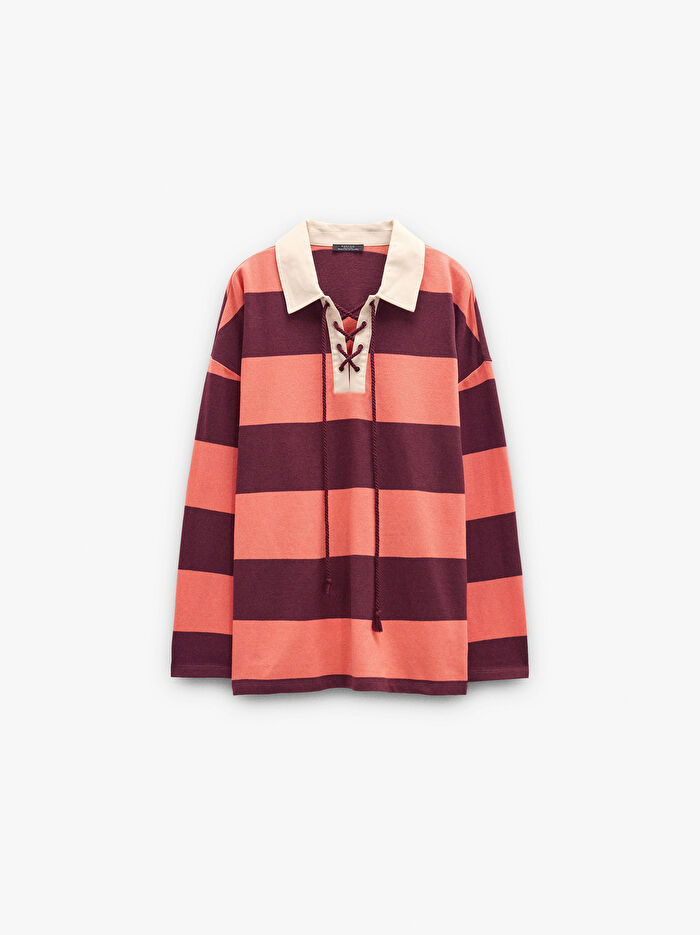 Çizgili Sweatshirt %100 Pamuk