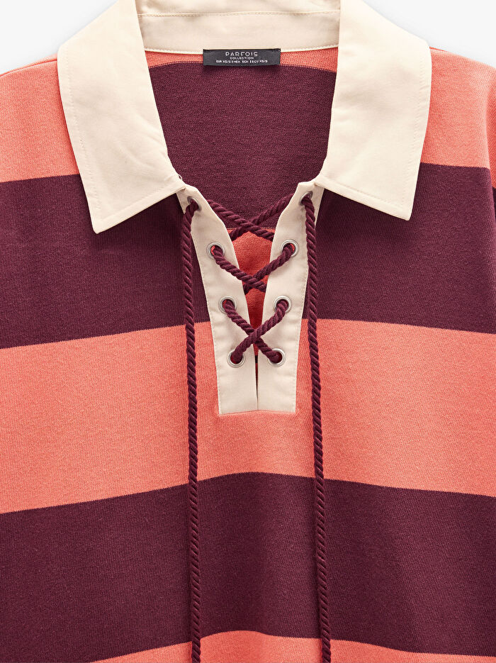 Çizgili Sweatshirt %100 Pamuk