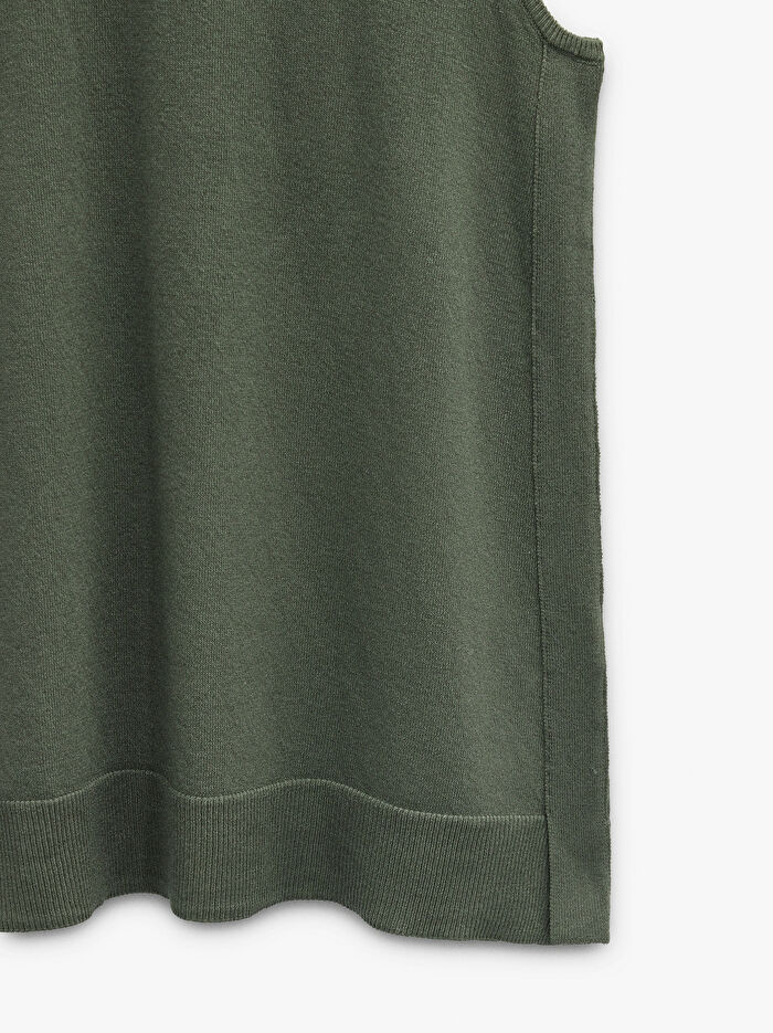 File Detaylı Halter Yaka Üst