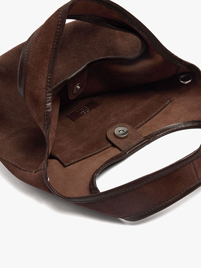 Süet Deri Tote Çanta