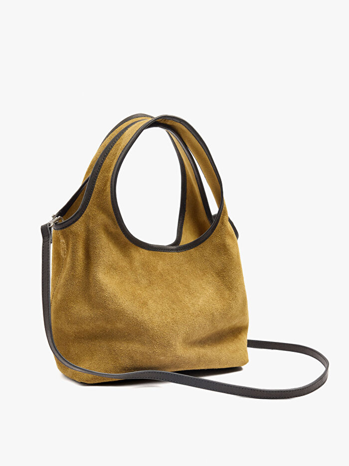 Süet Deri Tote Çanta