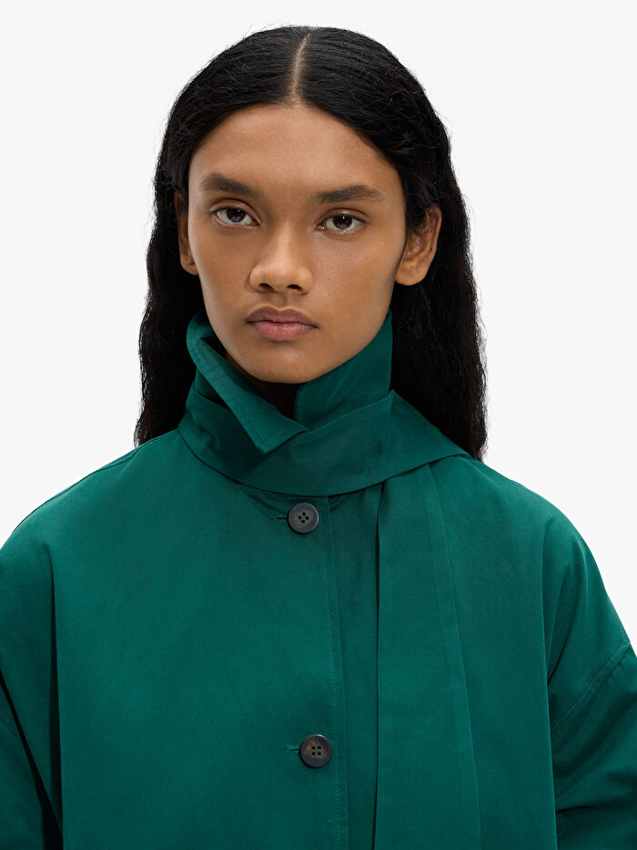 Desenli Astarlı Trençkot