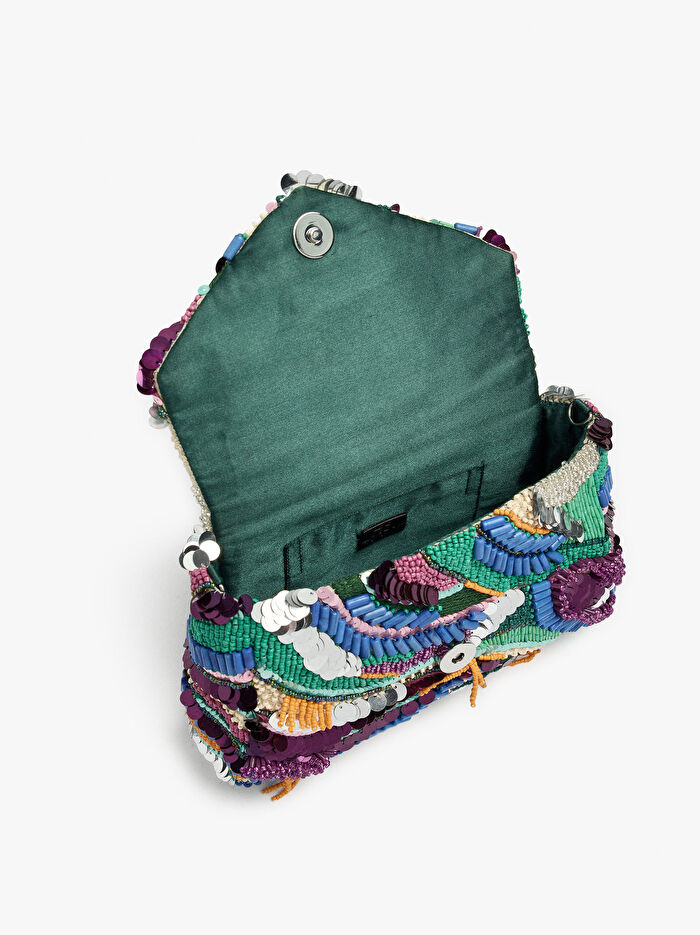 Boncuklu ve Payetli Party El Çantası