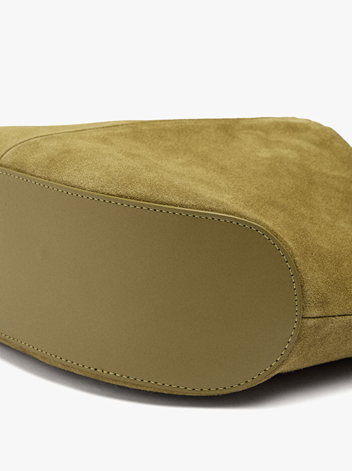 Çıkarılabilir Bölmeli Yuvarlak Deri Çanta