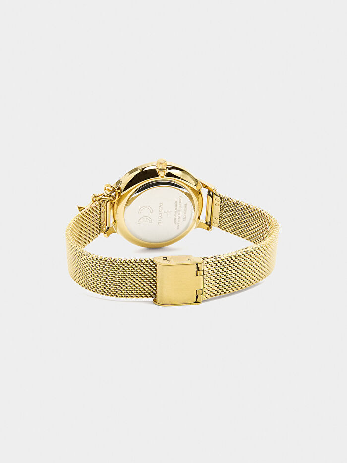 Charm'lı Metal File Kayışlı Saat