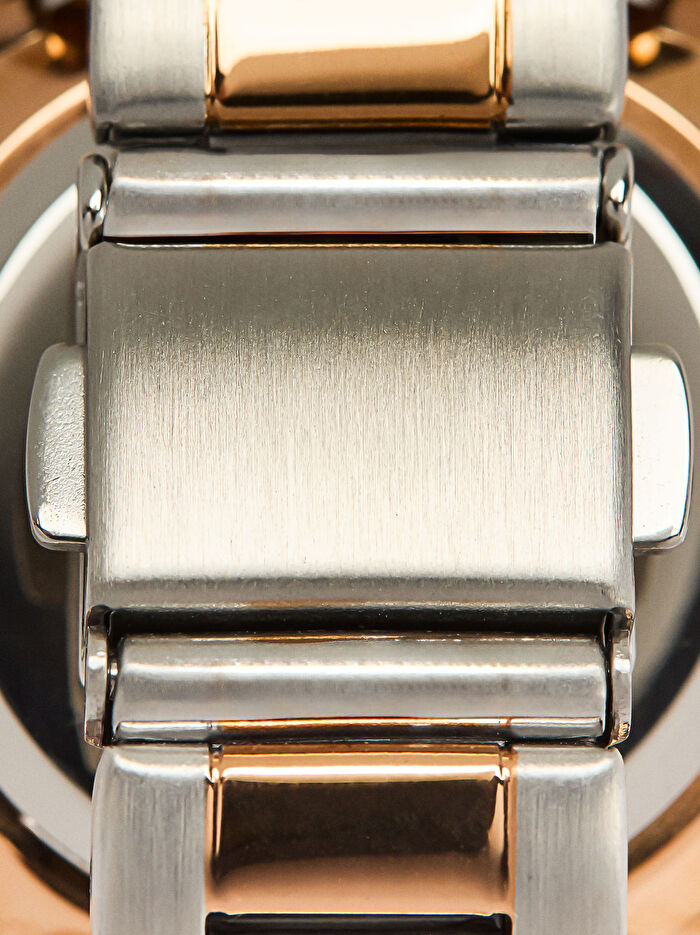 İki Renkli Paslanmaz Çelik Kayışlı Saat