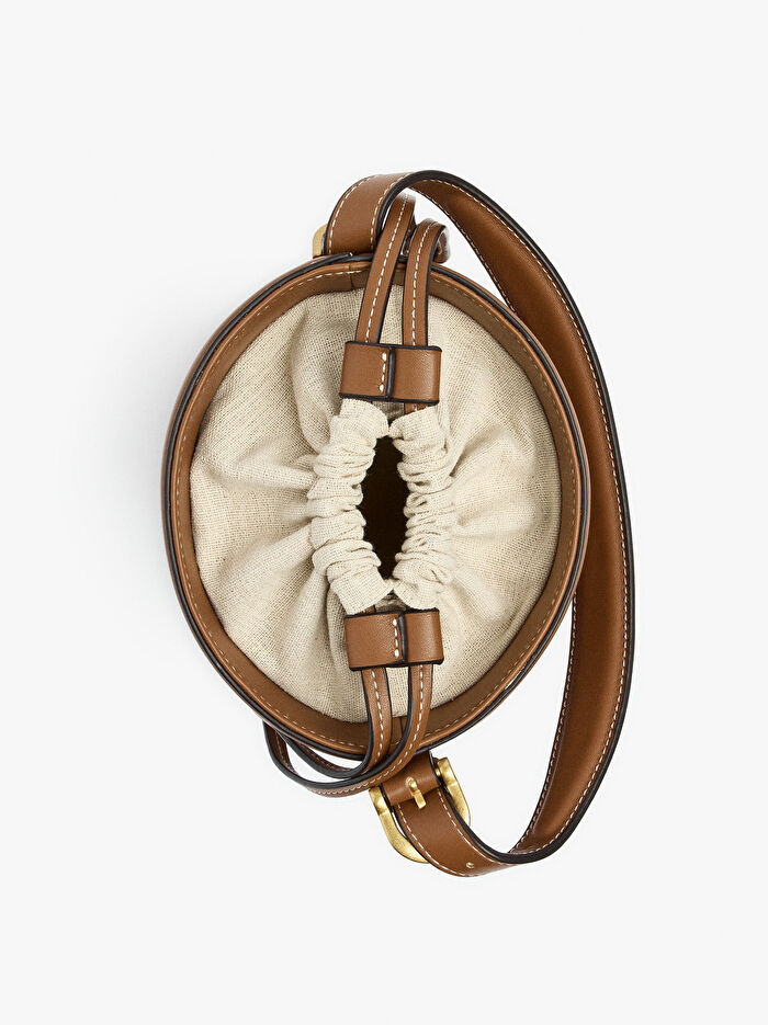 Hasır Görünümlü Bucket Çanta