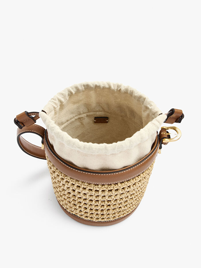Hasır Görünümlü Bucket Çanta