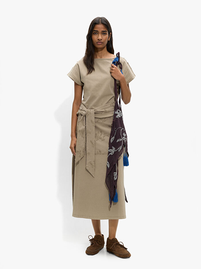 %100 Pamuklu Nakışlı Etek