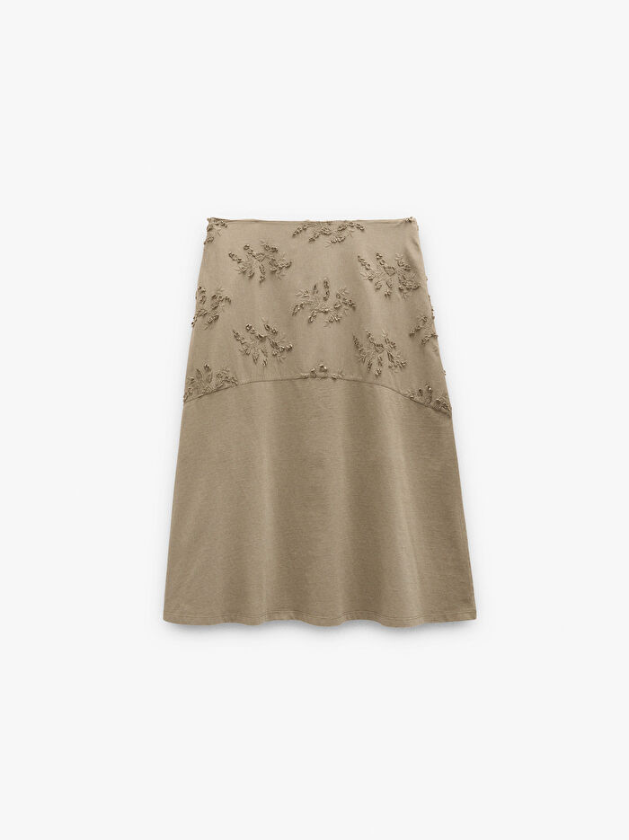 %100 Pamuklu Nakışlı Etek