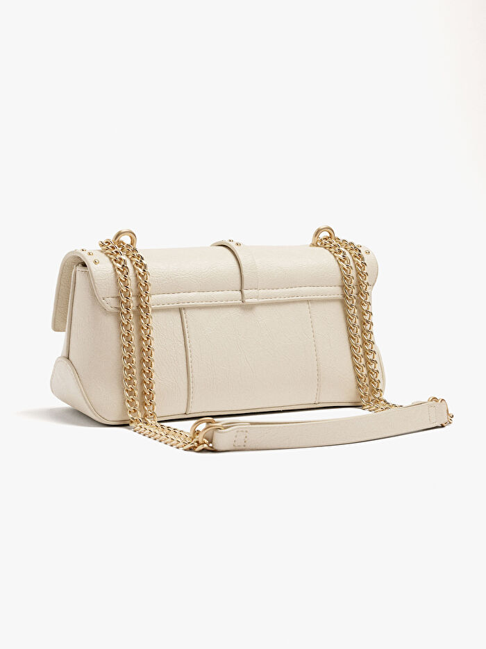 Kapaklı ve Zımbalı Omuz Çantası