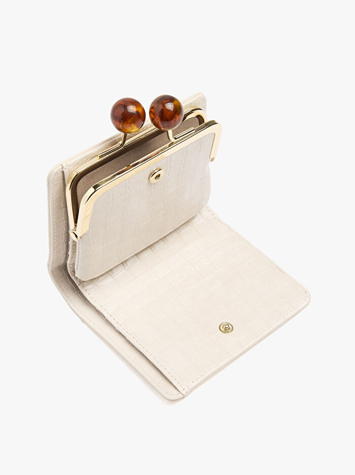 Hayvan Desenli Kiss-Lock Kapamalı Cüzdan