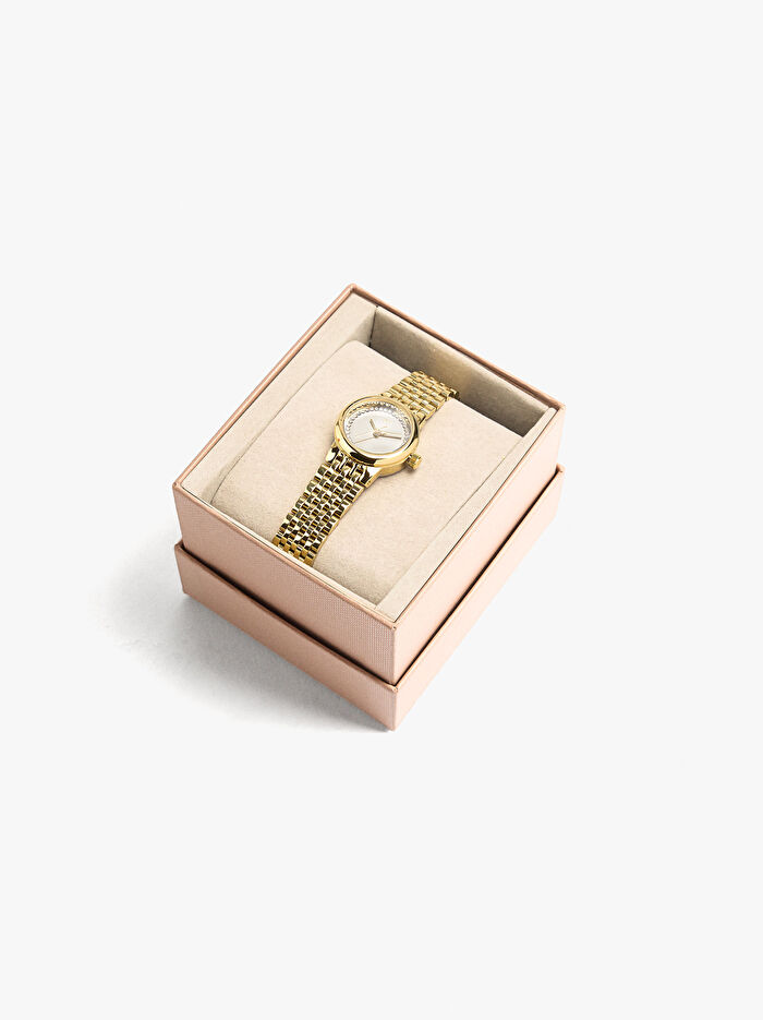 Kristal ve Paslanmaz Çelik Kayışlı Saat