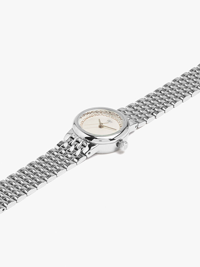 Kristal ve Paslanmaz Çelik Kayışlı Saat