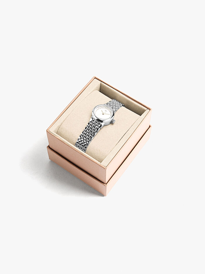 Kristal ve Paslanmaz Çelik Kayışlı Saat