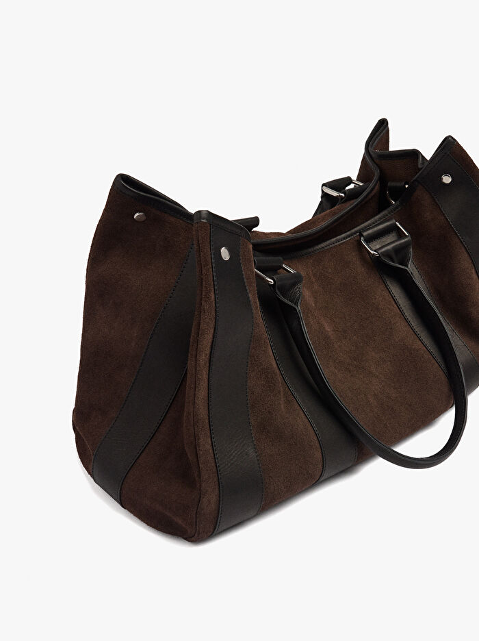 Askılı Deri Shopper Çanta L