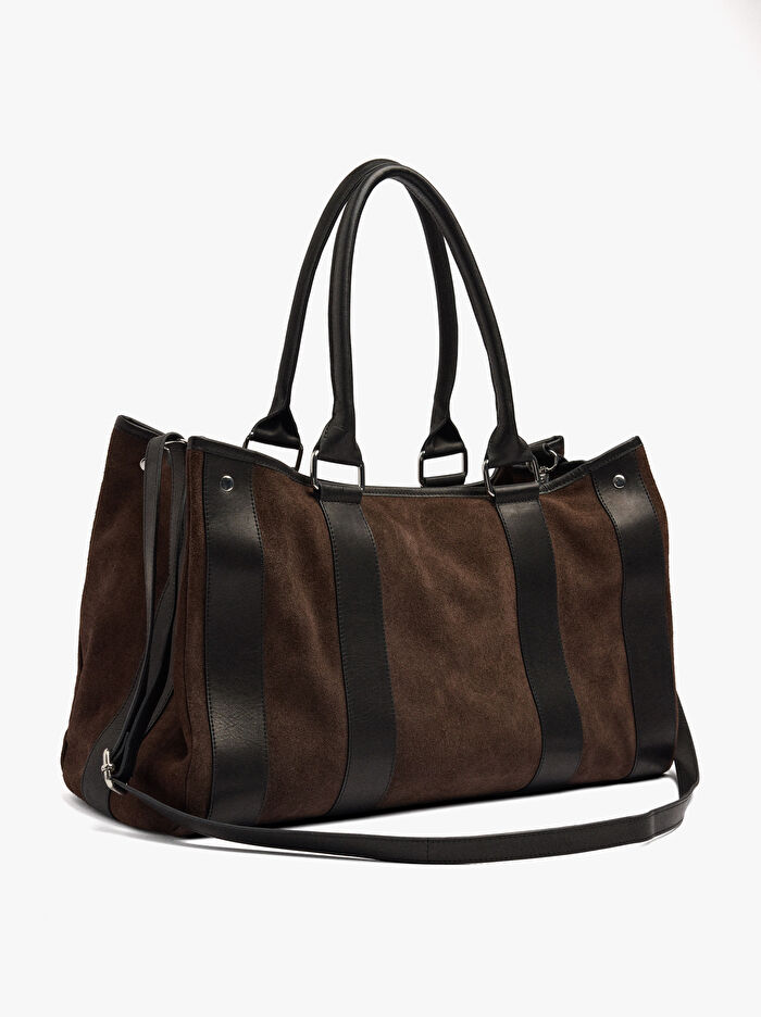 Askılı Deri Shopper Çanta L