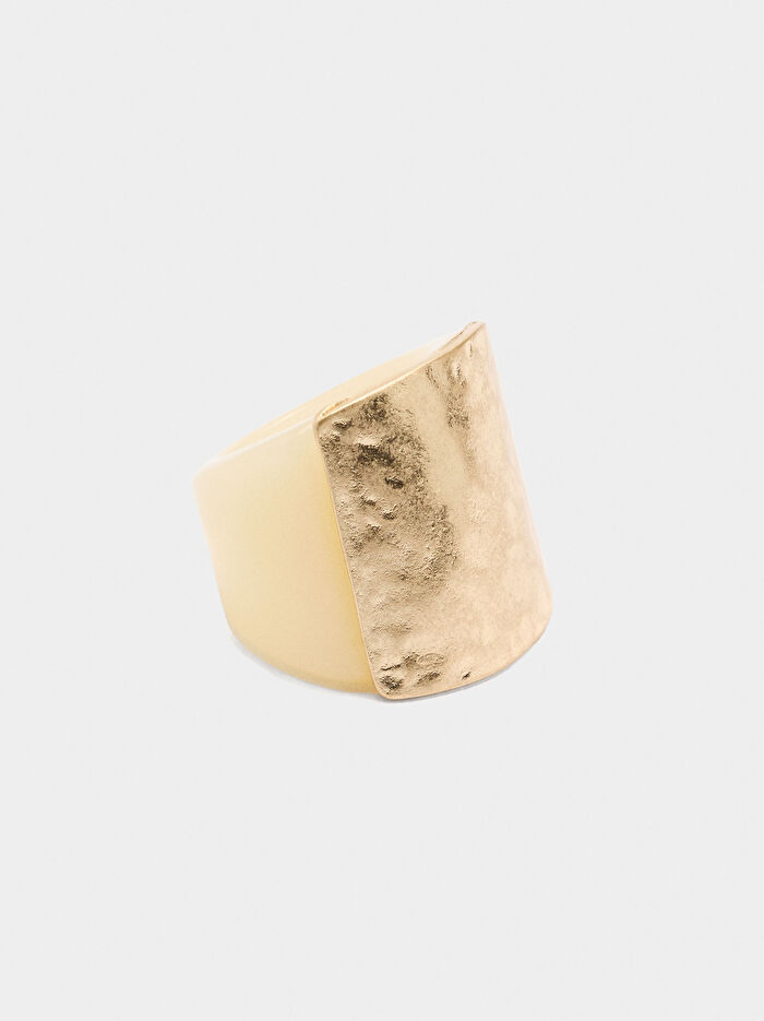 Metal Detaylı Resin Yüzük