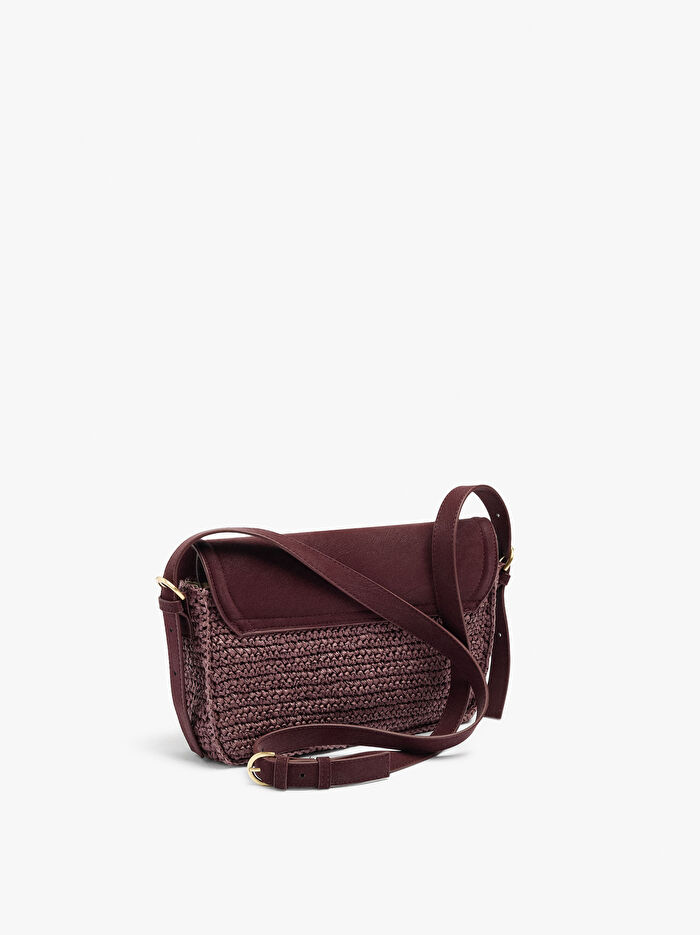 Hasır Desenli Çapraz Askılı Çanta