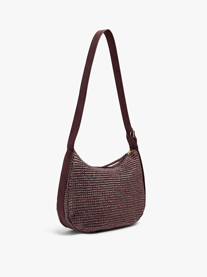 Hasır Efektli Çapraz Askılı Çanta