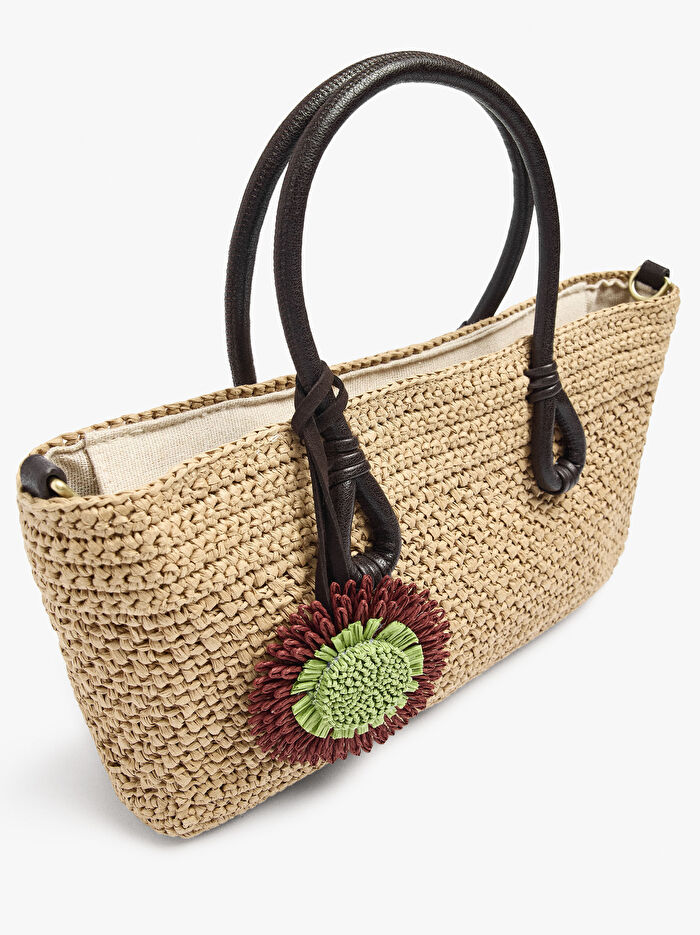 Hasır Efektli Tote Çanta