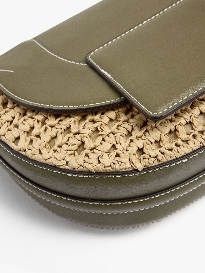 Hasır Çapraz Askılı El Çantası