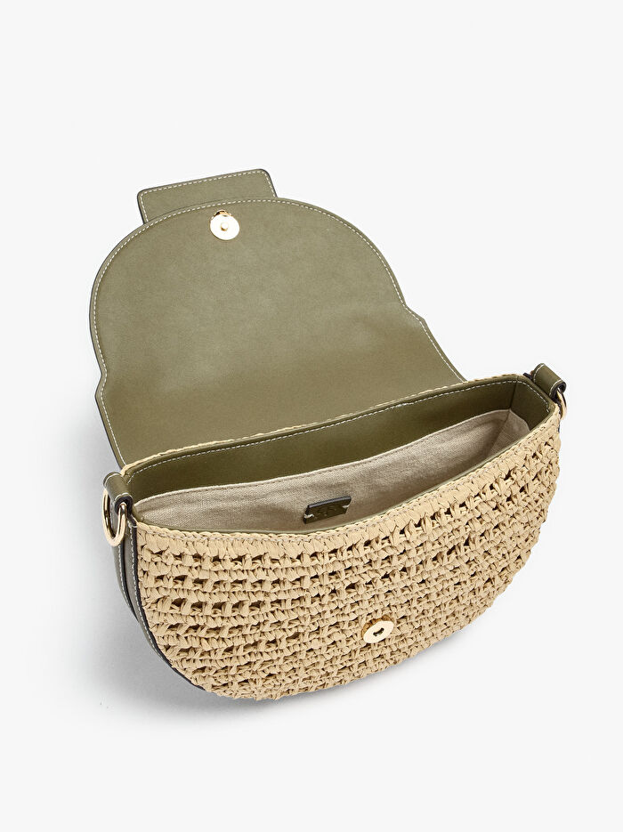 Hasır Çapraz Askılı El Çantası