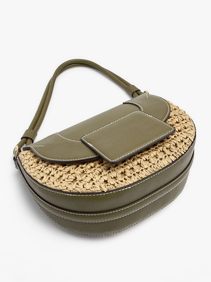 Hasır Çapraz Askılı El Çantası