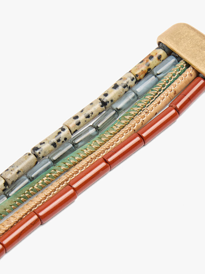 Taş Boncuklu Çoklu Bileklik