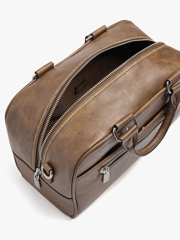 Çatlak Efektli Çapraz Askılı Tote Çanta