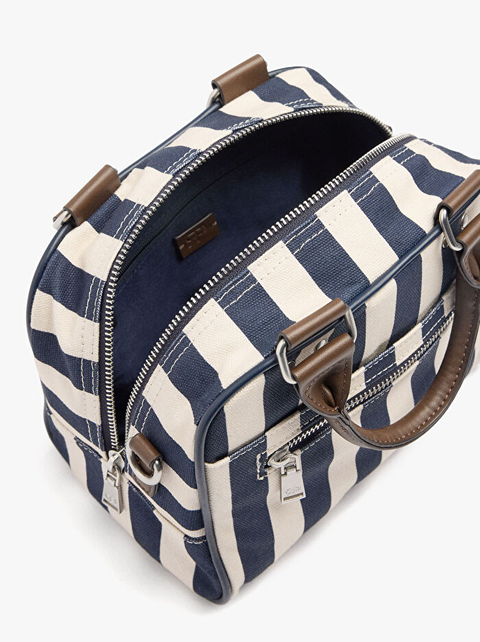 Çapraz Askılı Çizgili Bowling Çantası