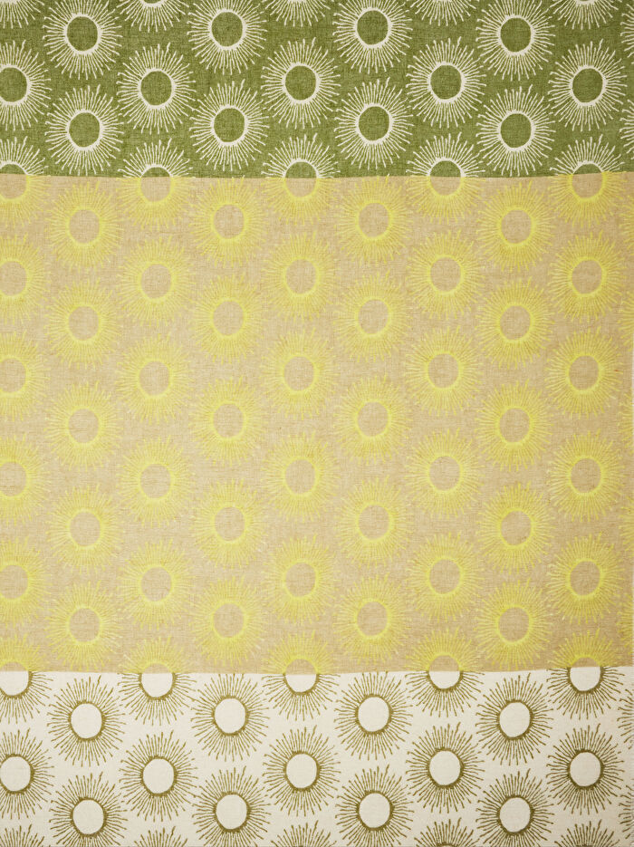 Keten Karışımlı Desenli Fular