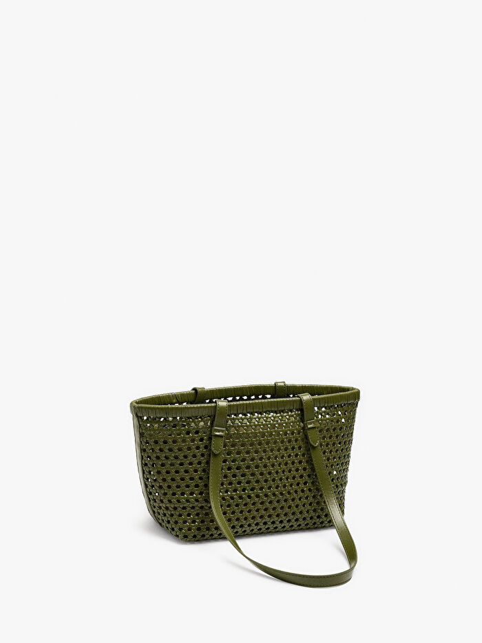 Örgü Detaylı ve İçi Çıkarılabilir Tote Çanta