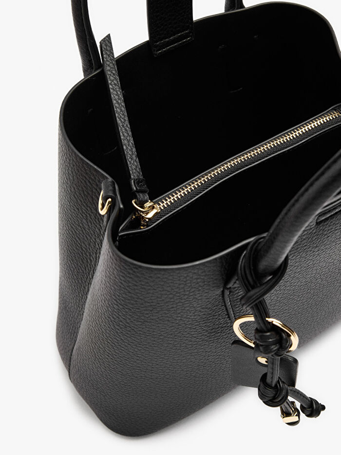 Dokulu ve Askılı Tote Çanta