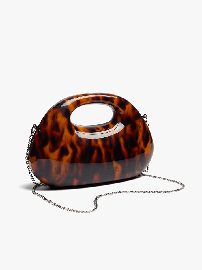 Oval Sert Parti Çantası