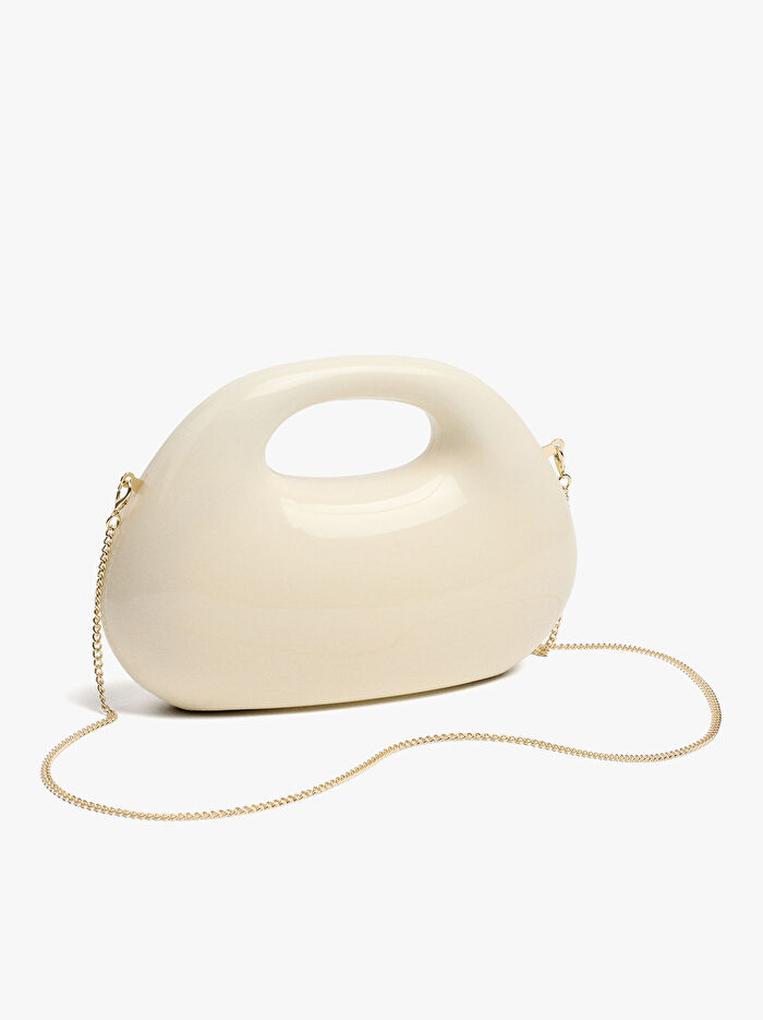 Oval Sert Parti Çantası