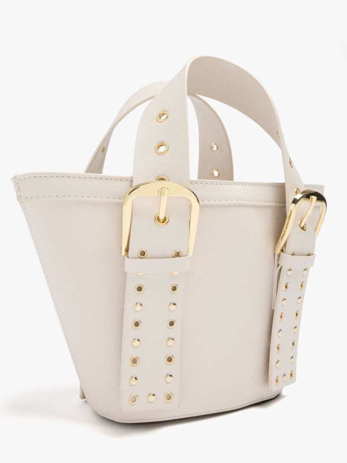 Zımba Detaylı ve Tokalı Bucket Çanta