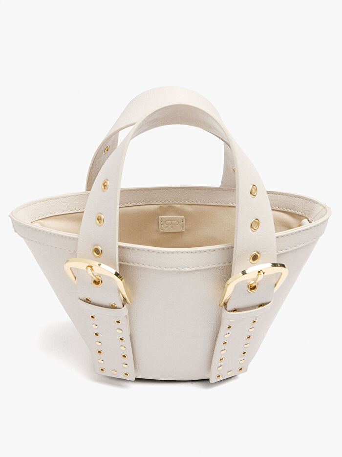 Zımba Detaylı ve Tokalı Bucket Çanta