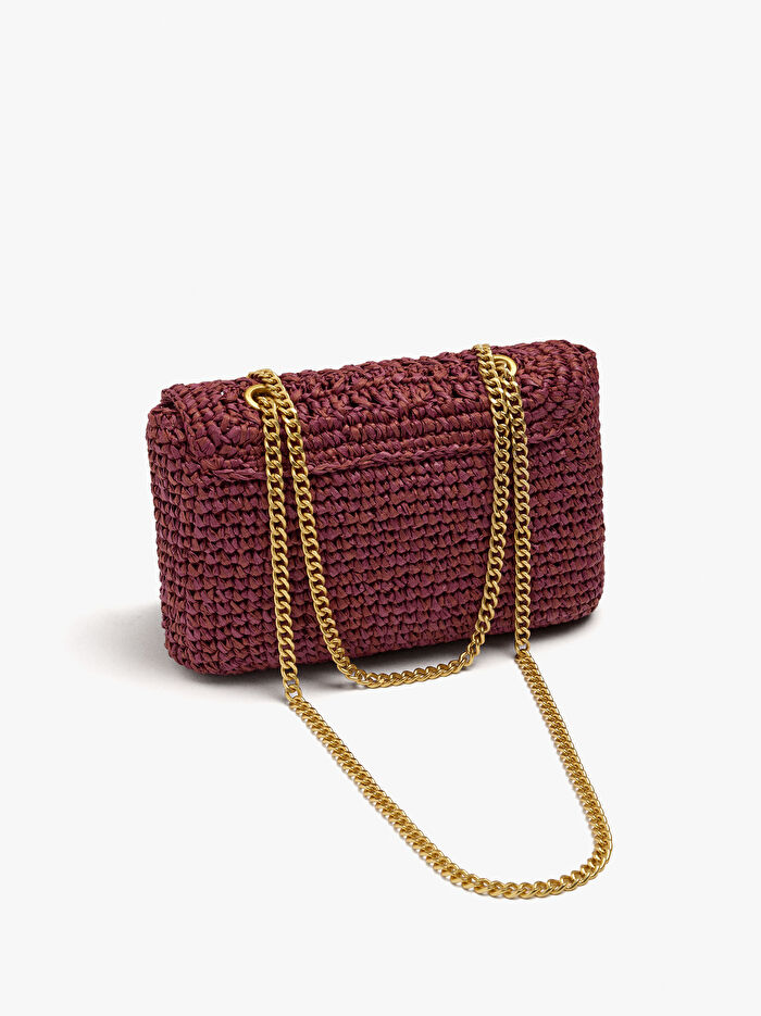 Hasır Efektli Parti Çantası