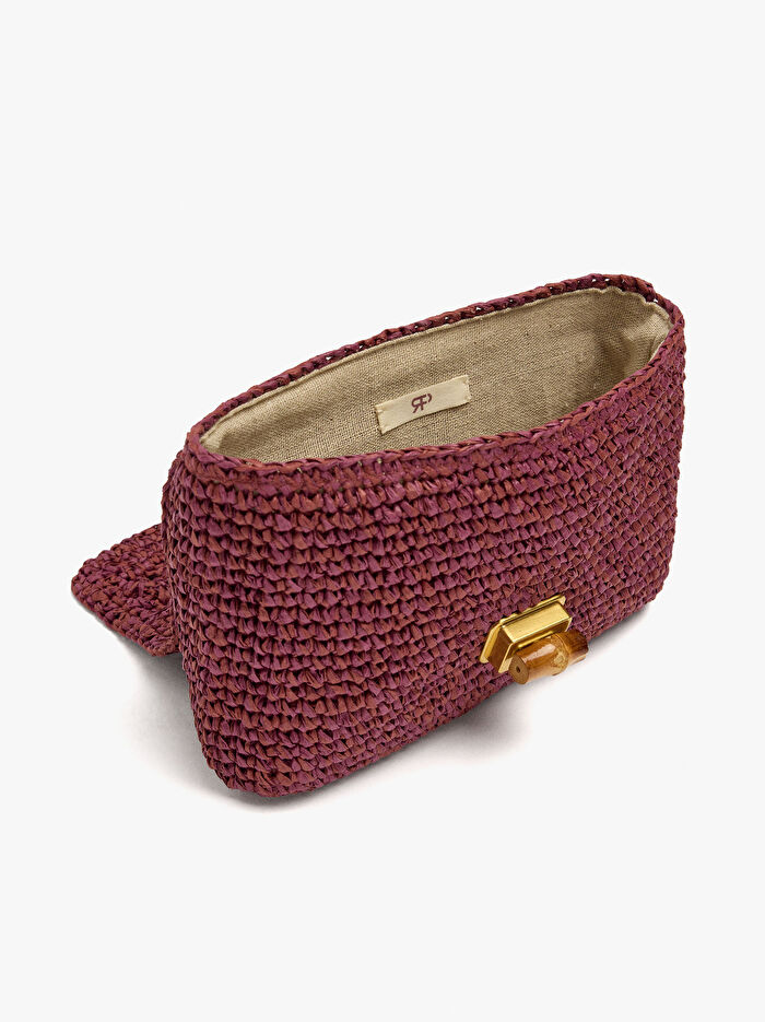 Hasır Efektli Parti Çantası