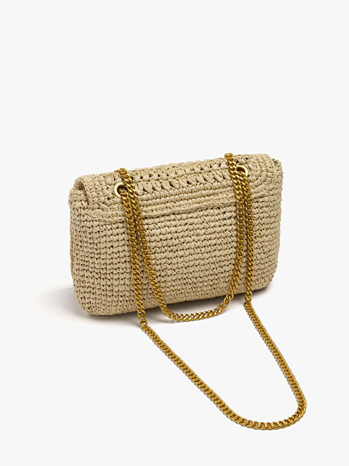 Hasır Efektli Parti Çantası