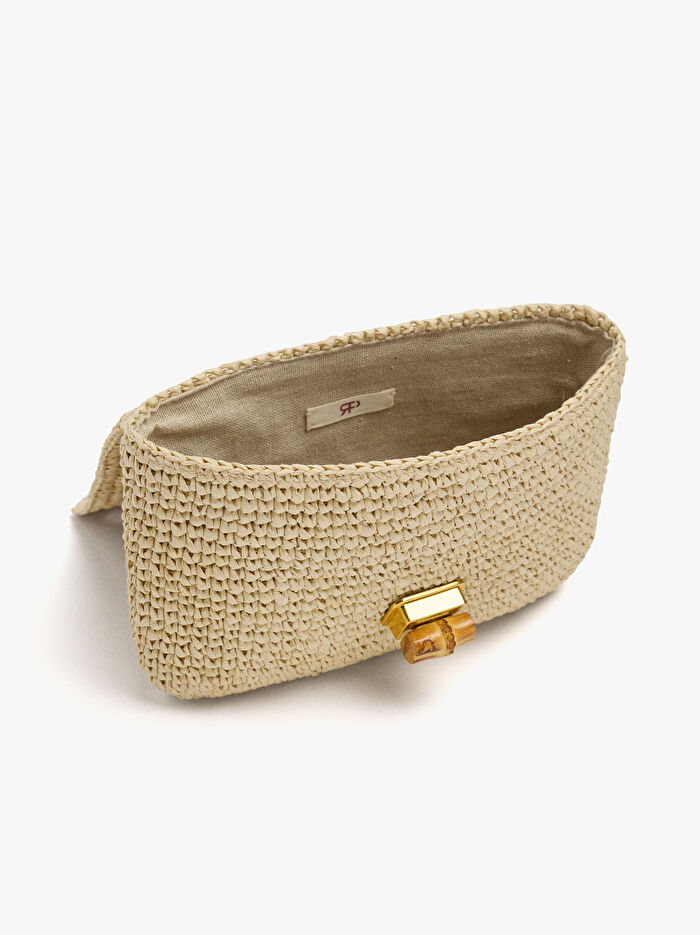 Hasır Efektli Parti Çantası