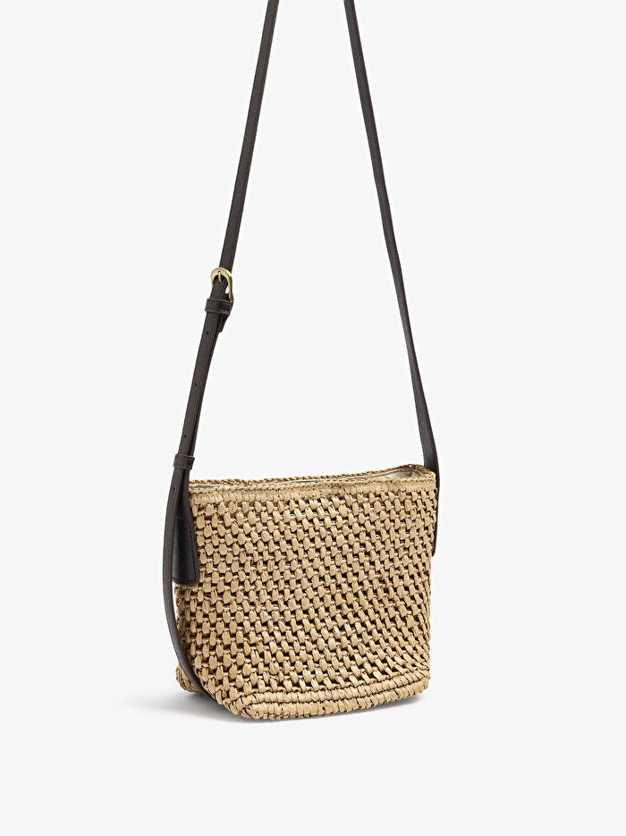 Hasır Efektli Çapraz Askılı Çanta