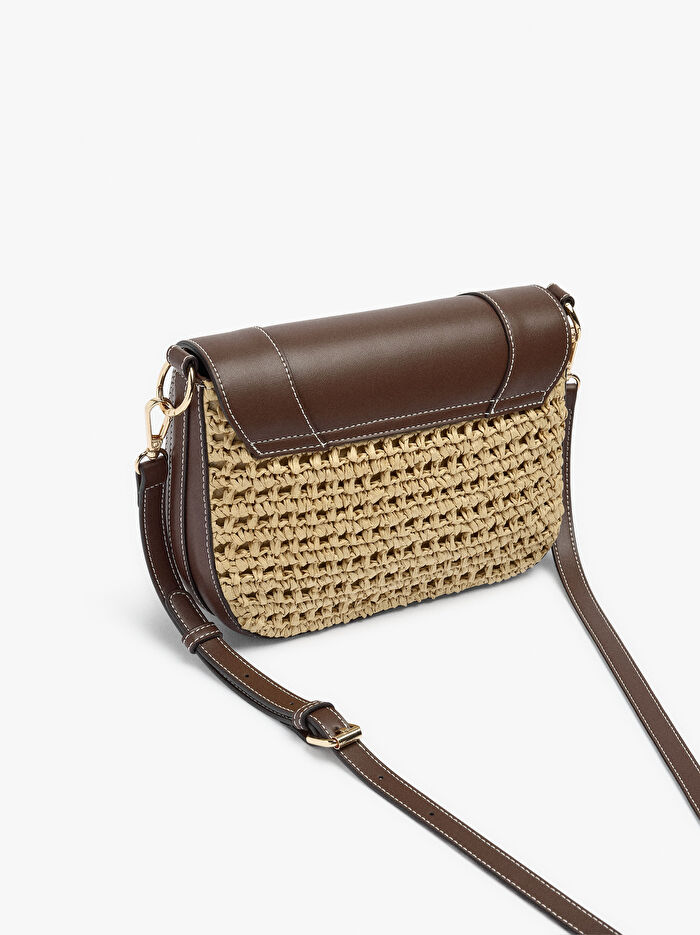 Hasır Çapraz Askılı El Çantası