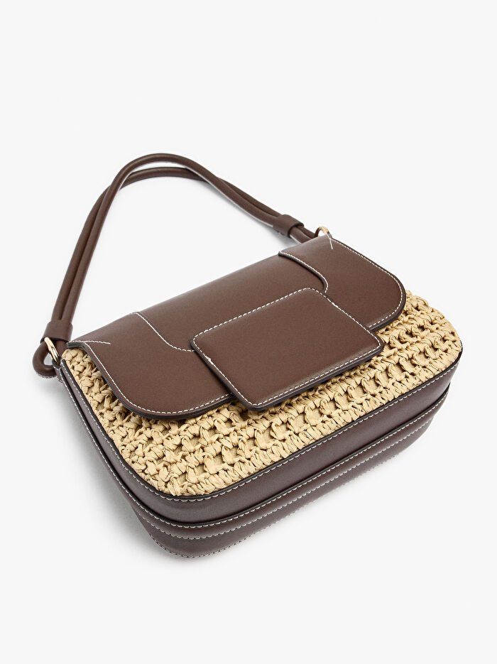 Hasır Çapraz Askılı El Çantası