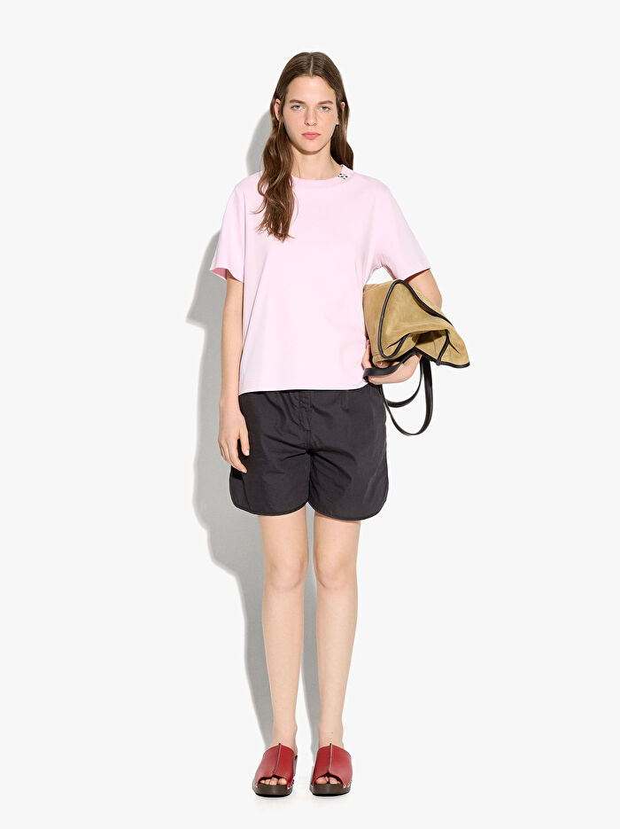 Düz Pamuklu T-Shirt