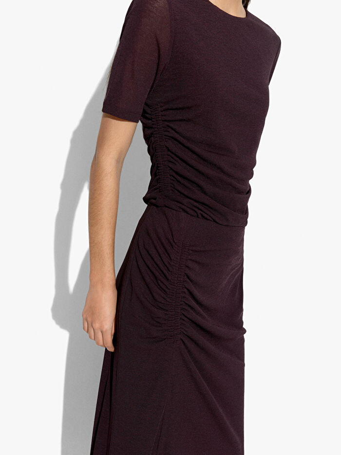 Büzgülü Uzun Düz Etek