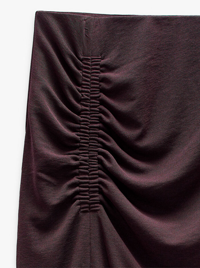 Büzgülü Uzun Düz Etek