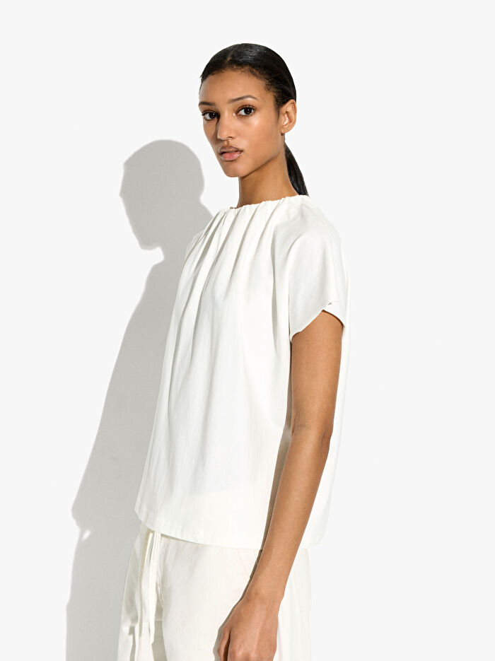 %100 Pamuk Pileli Bluz